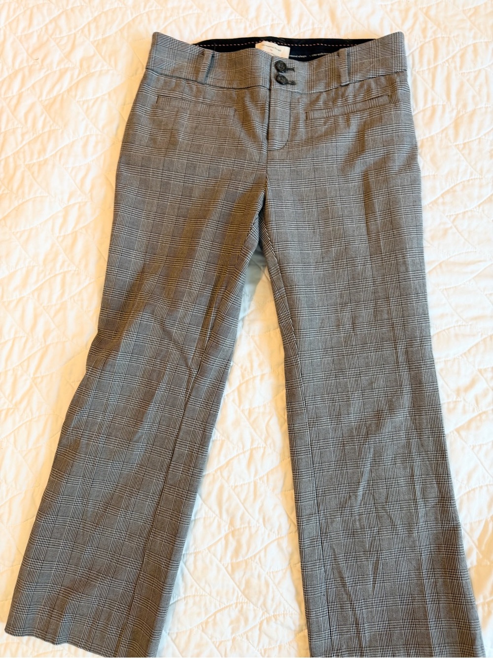 Anthropologie Gray Glen Plaid Ankle Cropped Dress Pants